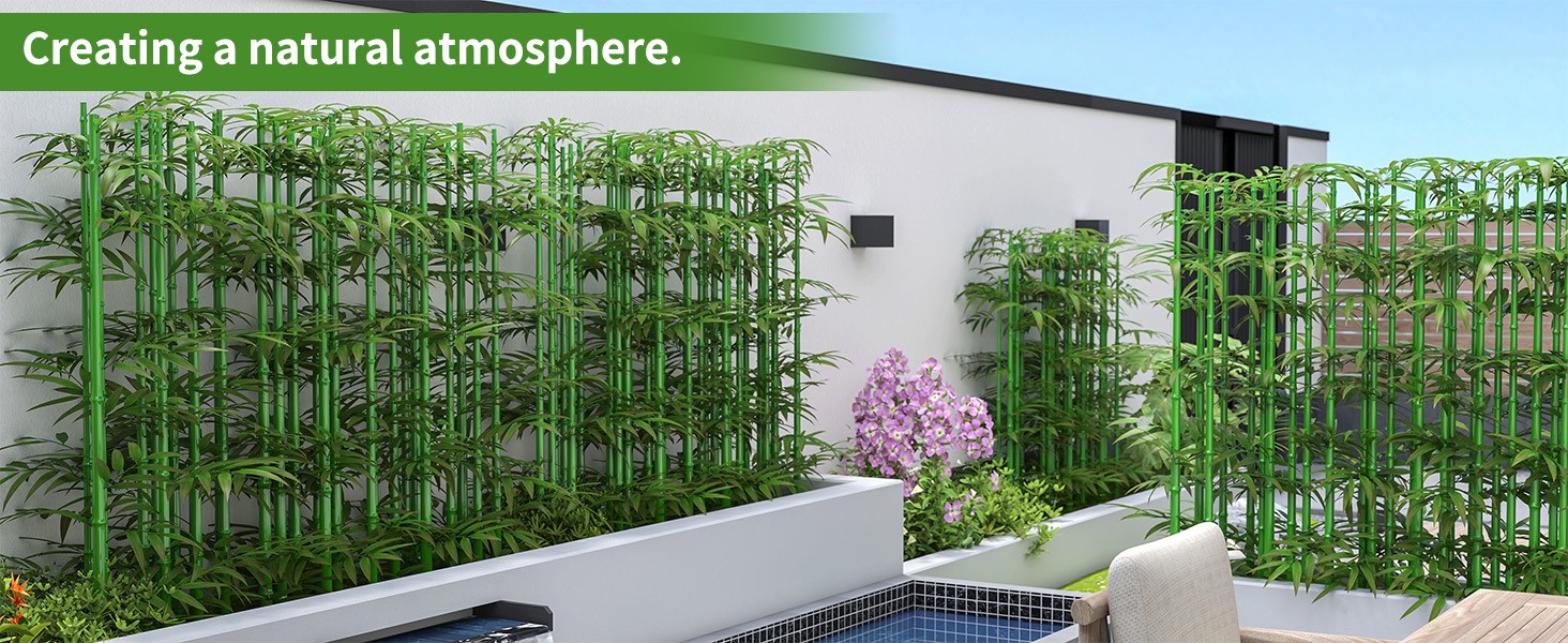 5ft Artificial Bamboo Tree 10 Pack, Fake Bamboo Plant Trees Indoor Outdoor