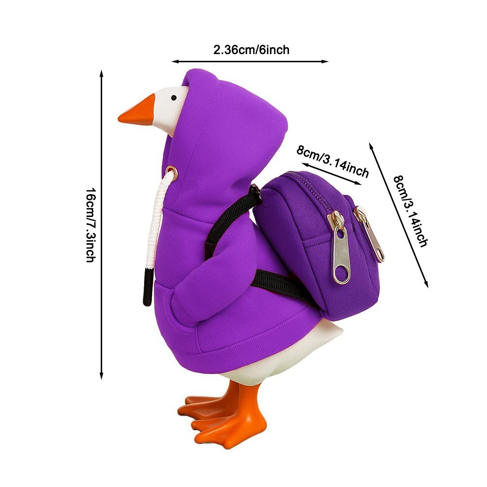 7 Inch Desk Goose Hoodie Outfit with Matching For Mini Backpack Accessory Set