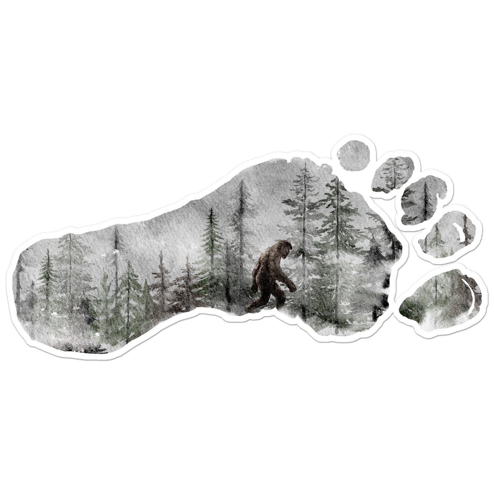 Footprint Squatch Bigfoot – Vinyl Decal Sticker – Car Window Laptop – ebn9219