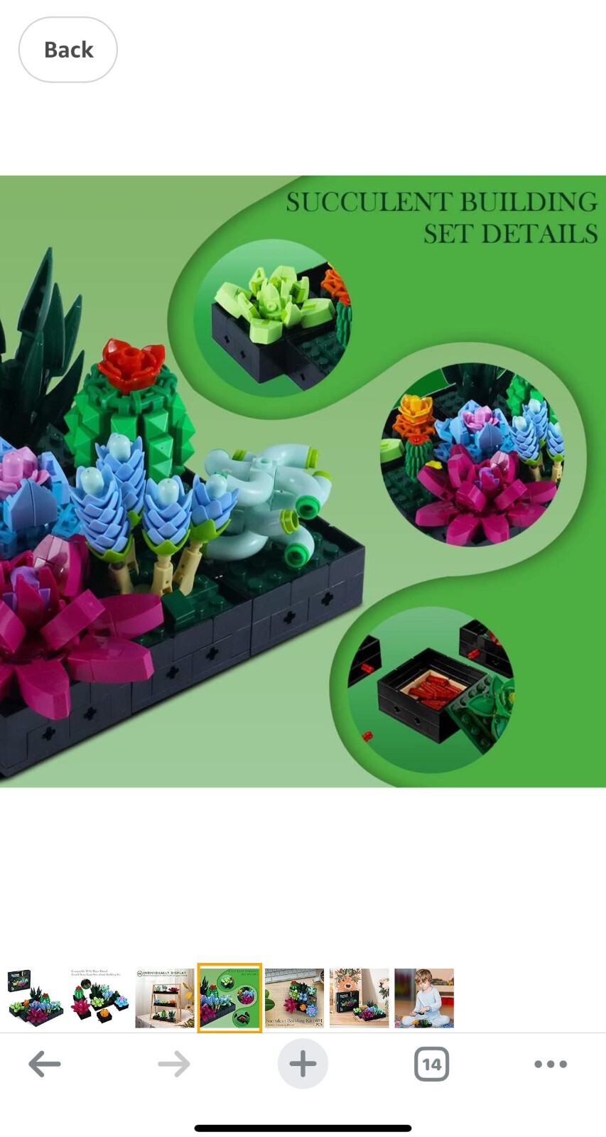 Succulent Flower Plant Bonsai Pots Botanical Building Set Gift Home Office Decor