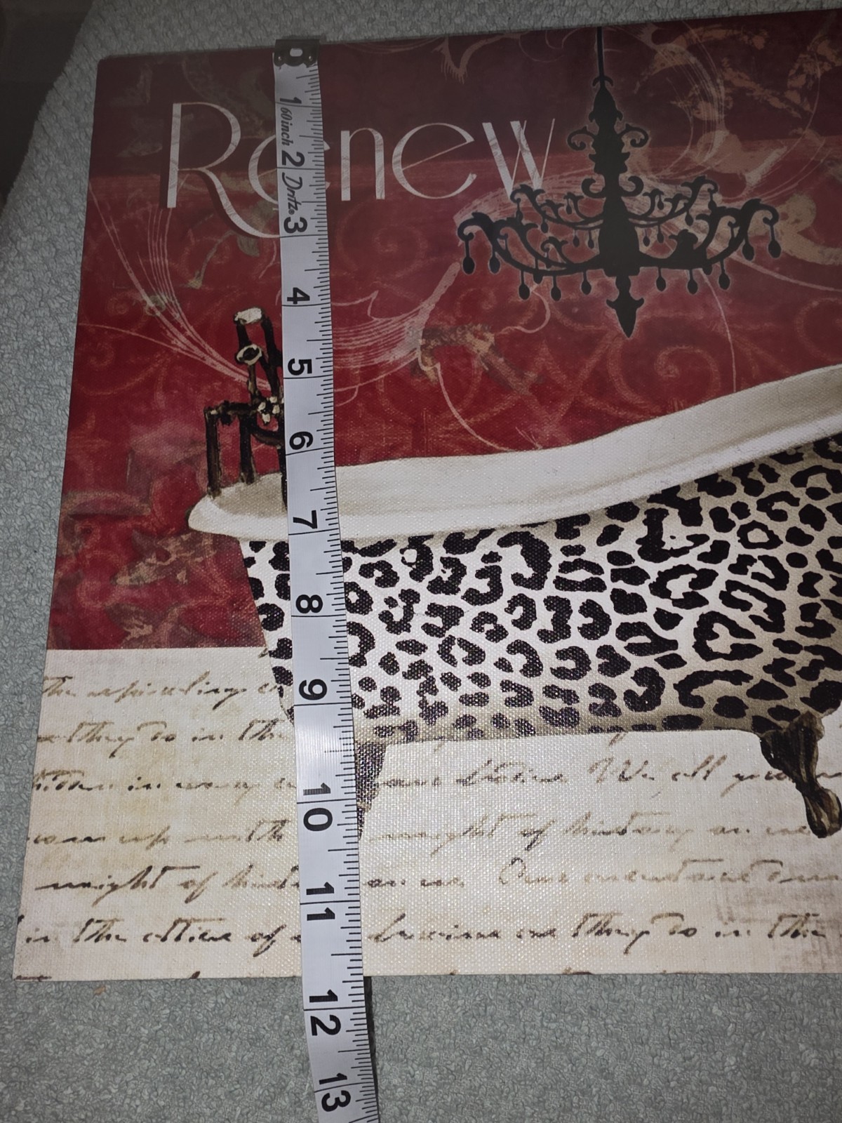 Renew Time Leopard Claw Foot Tub Canvas Print 12 X 12 Bathroom Picture