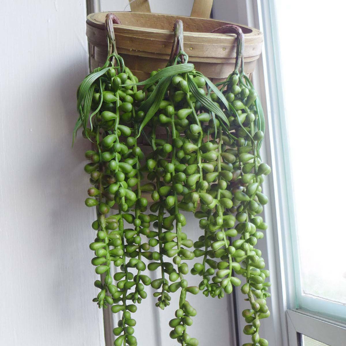 2x Artificial Hanging Plant Fake Vine Ivy Succulents String of Pearls Home Decor