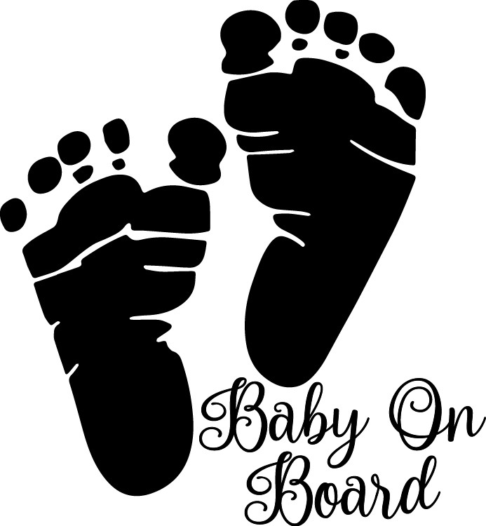5″ Baby Feet On Board Parent Mom Dad Kid Foot Print Decal Sticker Car Window