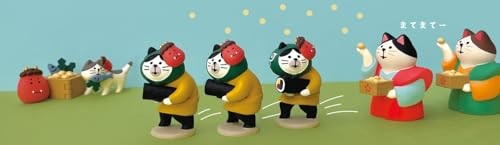 Decore Concombre Kamishimo Bean-Throwing Cat Red Approx. 44 x 38 x 52cm (H)