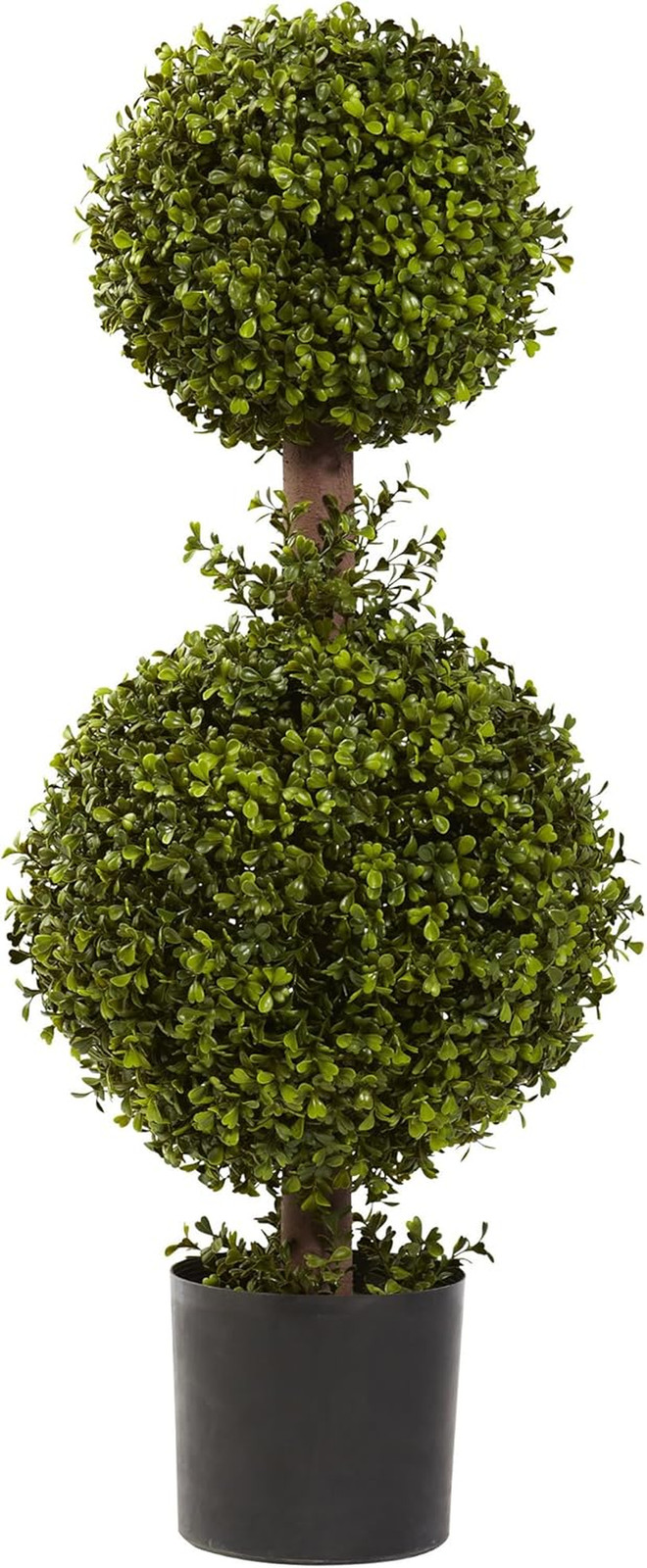35IN Artificial Double Boxwood Topiary Ball Tree, Fake Topiary Plant for Indoor