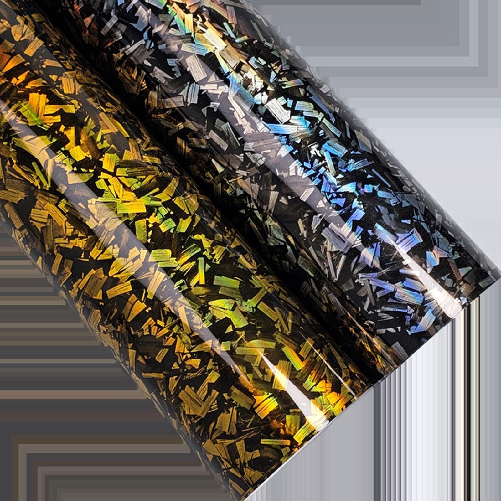 Gold Forged Gloss Carbon Fiber Car Vinyl Wrap Roll Air Release Adhesive Film …