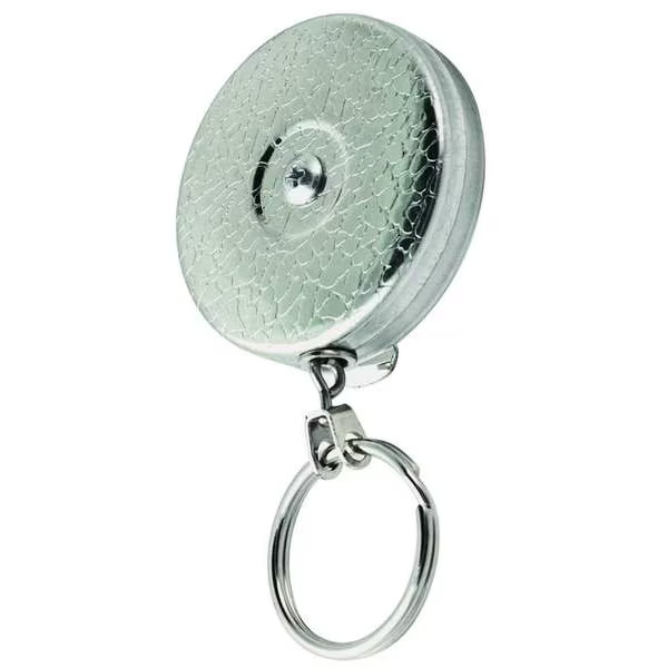 Manufacturer Varies Key Reel, Chrome, Stainless Steel Chain, Chrome Texture