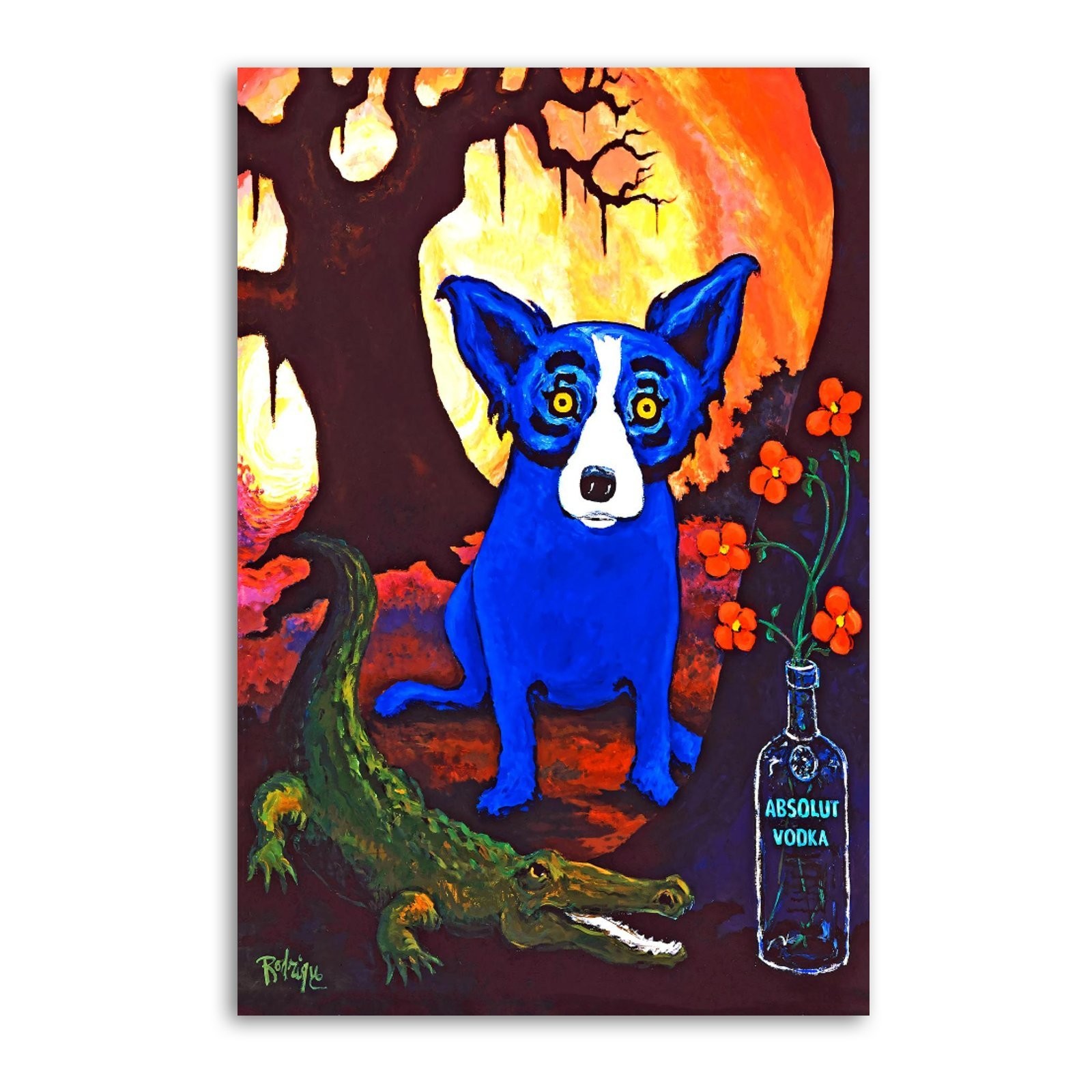 Blue Dog George Rodriguez Canvas Art Home Decor Poster