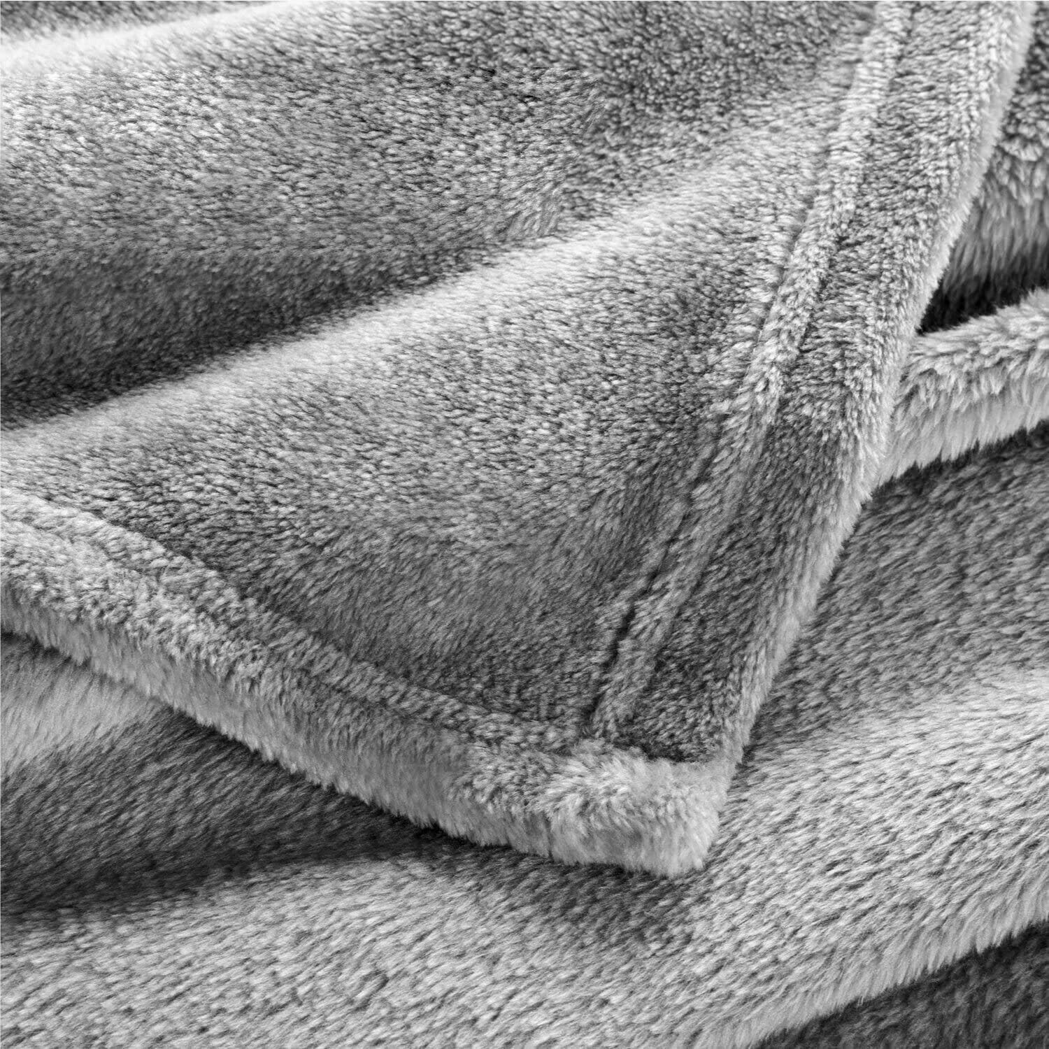 Reversible Large Faux Fur Fleece Throw Super Soft Light Weight Sofa Bed Blanket
