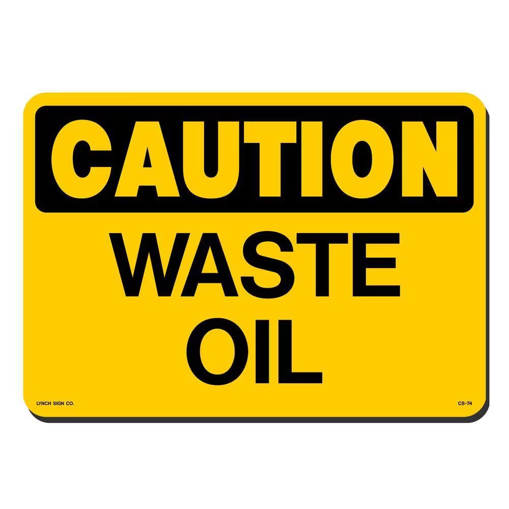 14 In. X 10 In. Waste Oil Sign Printed on More Durable, Thicker, Longer Lasting