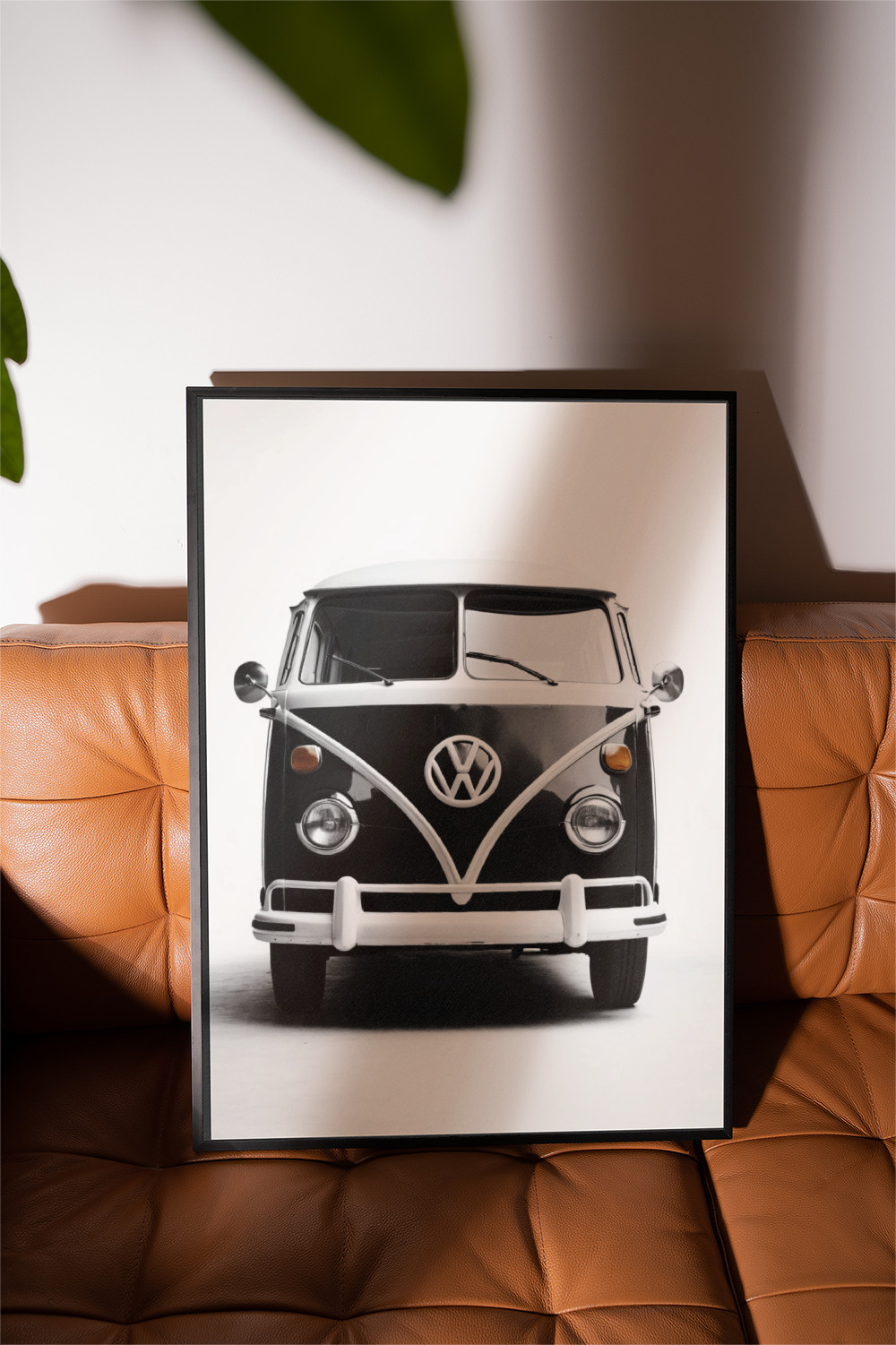 Vintage VW Bus Poster, Black and White Retro Wall Art, Hippie Bus Decor, Classic