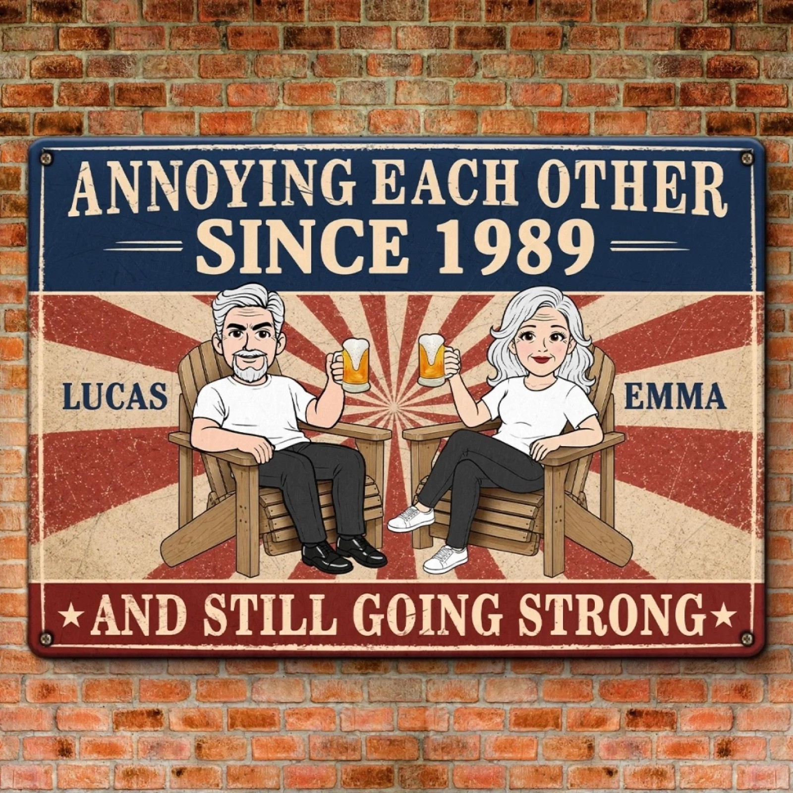 Personalized Annoying Each Other Metal Sign, Anniversary Gift For Couple