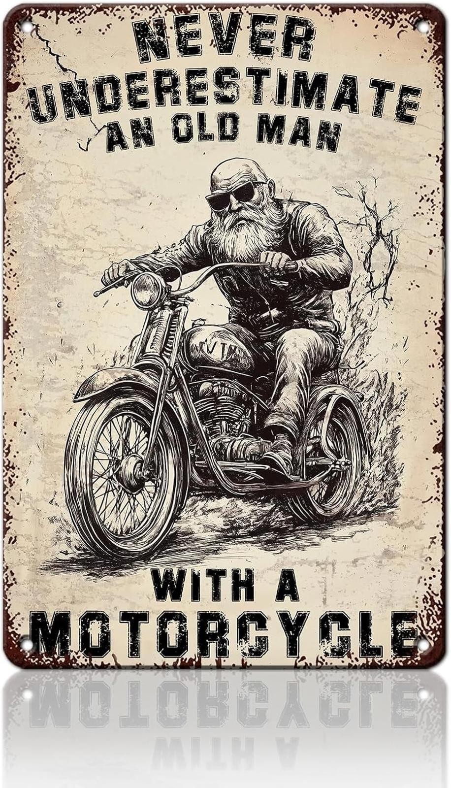 Motorcycle Tin Sign Aluminum Metal 8×12 Funny Garage Wall Decor