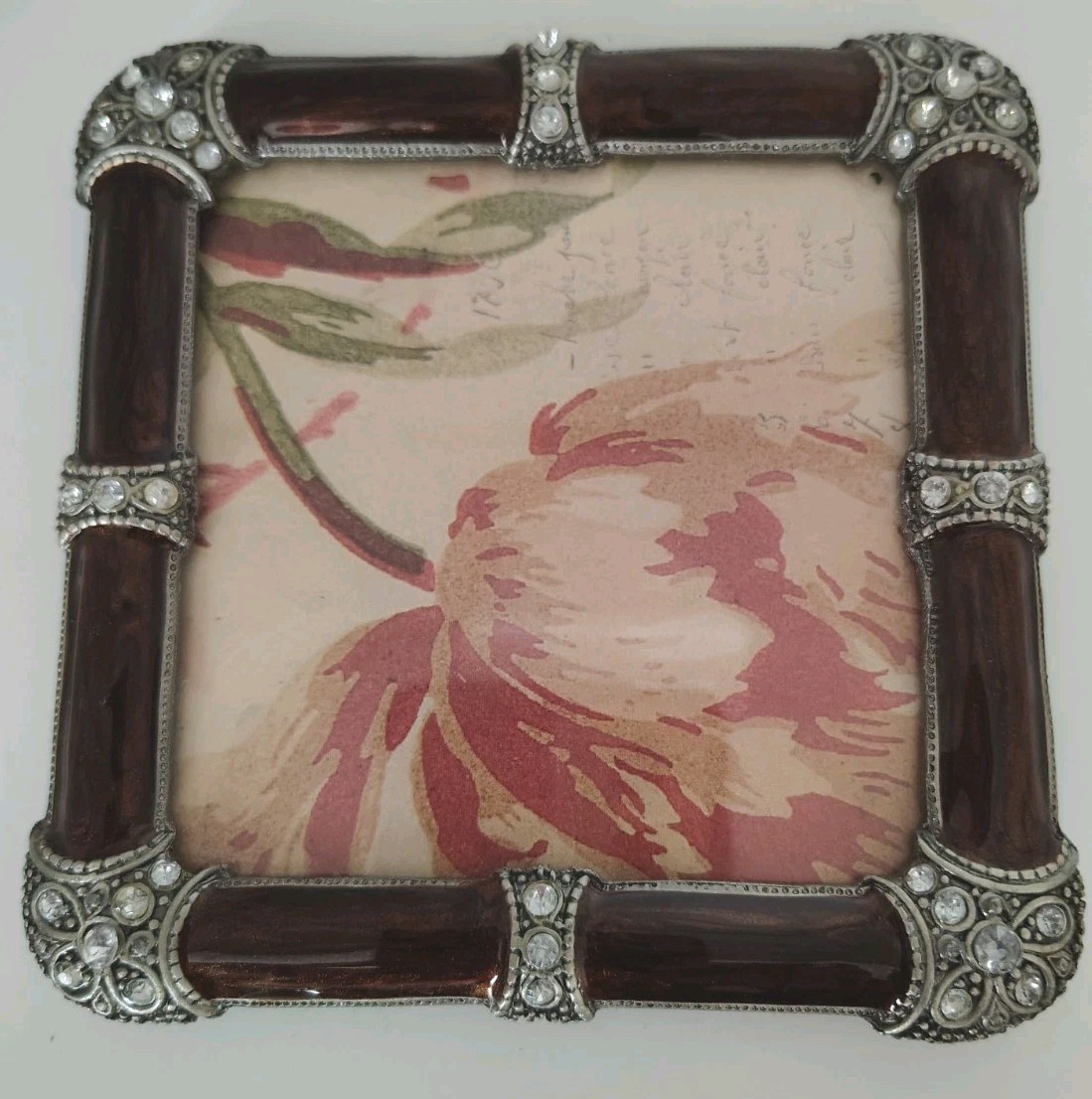 Bijou Picture Frame Lot, Antiqued Silver/Brown, Elegant Bling Crystals, Vintage