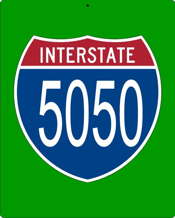 Metal Interstate Custom Highway Sign – Your Choice of Number and Sign Size