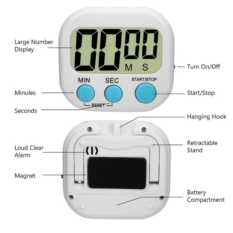 LED Counter Display Alarm Clock Manual Electronic Countdown Sports Magnetic Digi