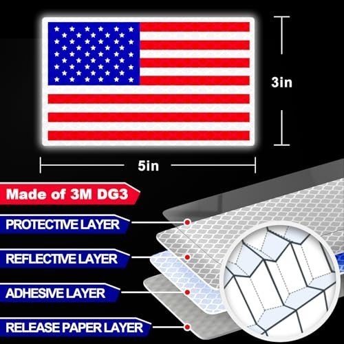 Patriotic American Flag Stickers – Reflective Decals for Cars, Motorcycles, Mail
