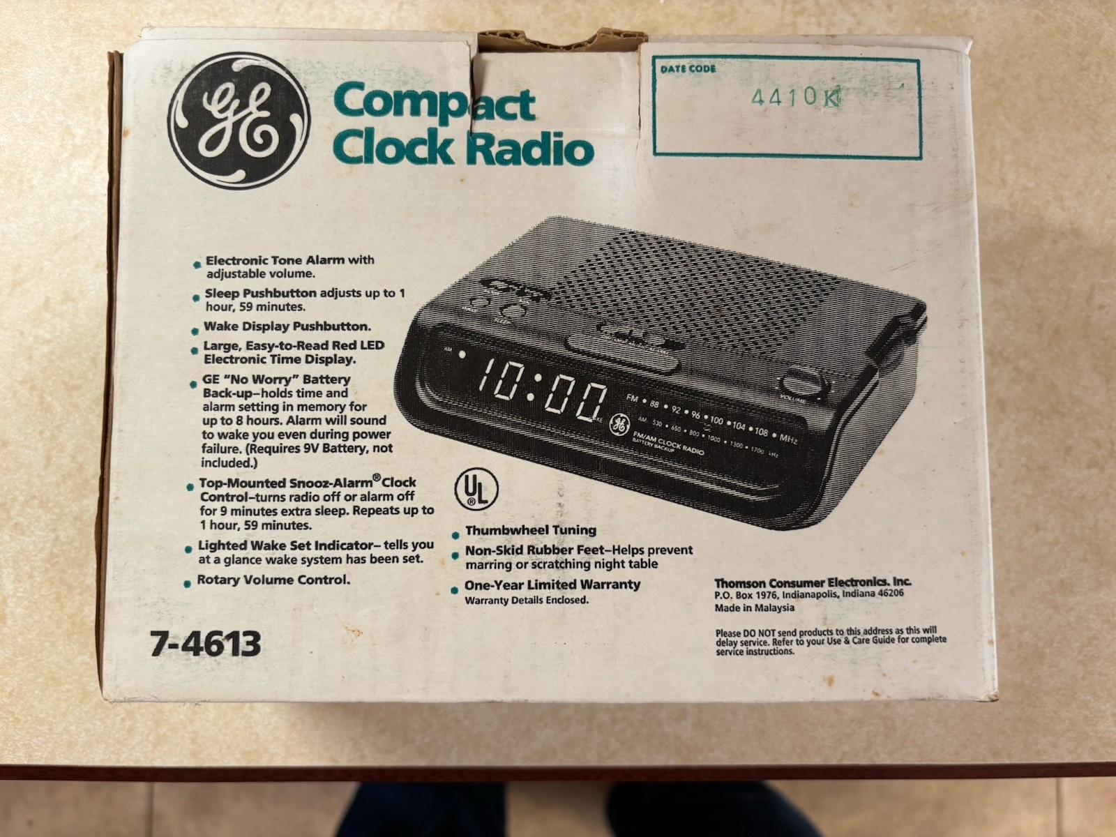 GE 7-4613 Compact Clock Electronic Digital Radio Alarm Clock NIB Never Used