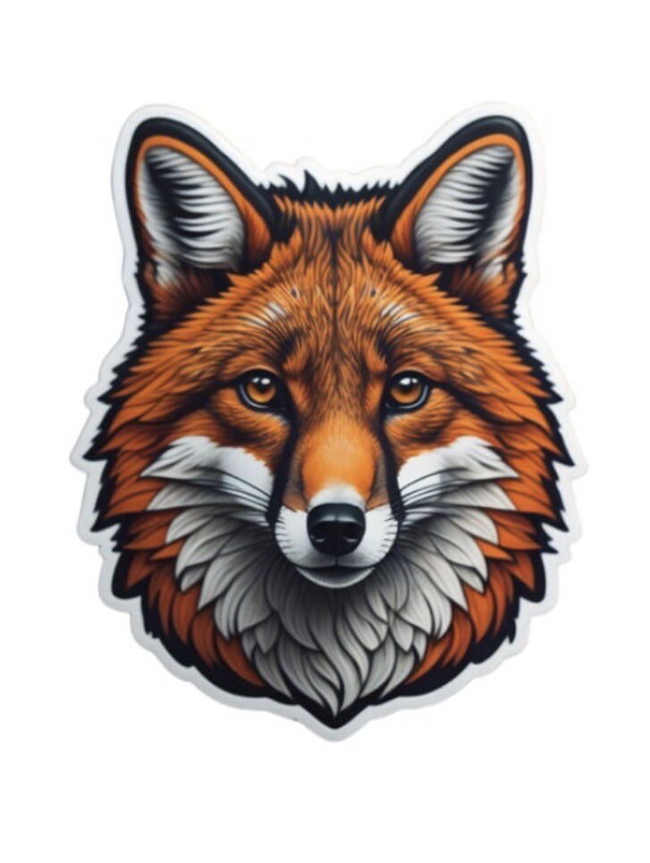 Orange Fox Portrait Sticker