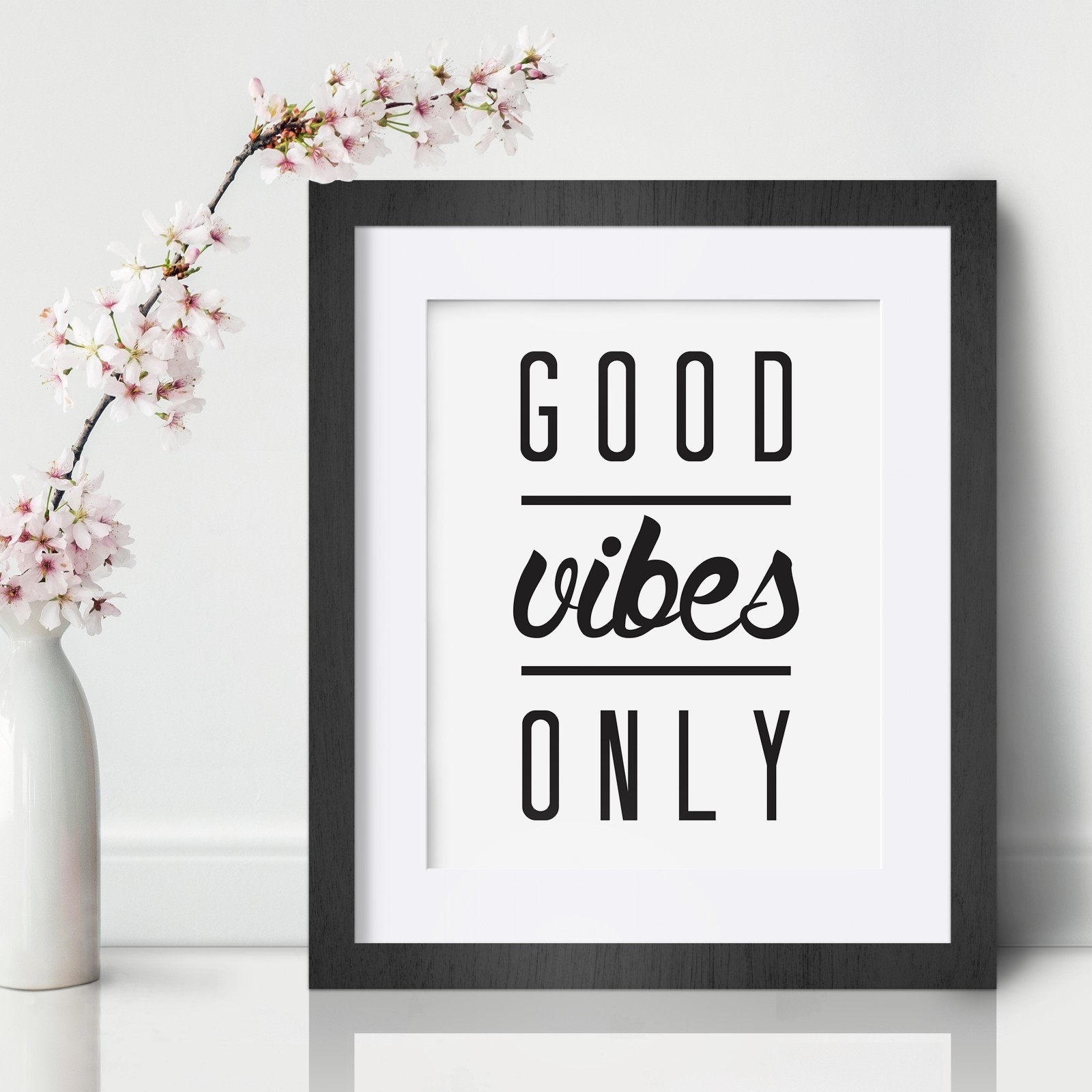 Good Vibes Only Inspirational Wall Art Print Motivational Quote Poster Decor