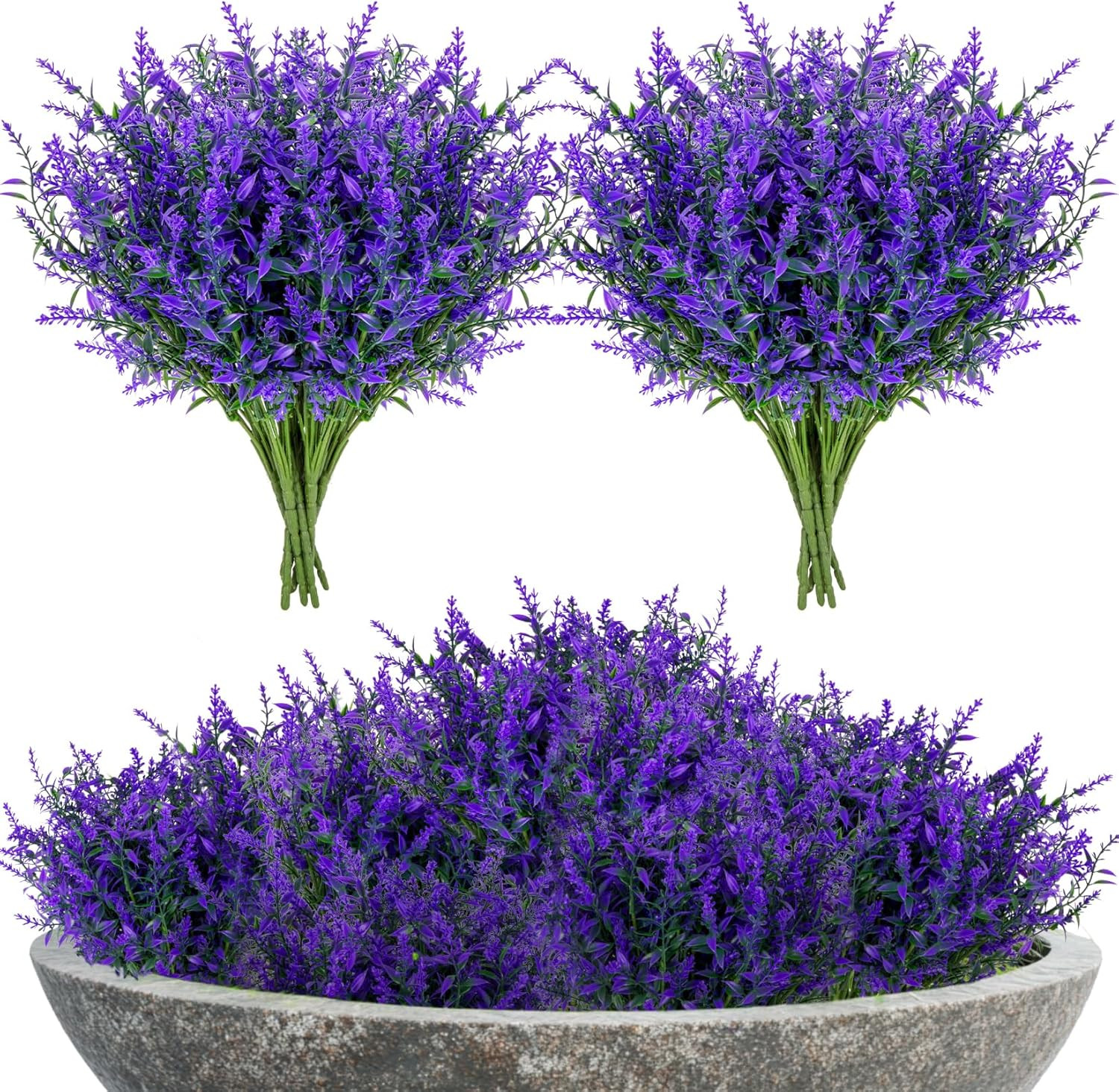 Artificial Lavender Flowers – 10 Pcs Artificial Flowers for Outdoors Faux Lavend