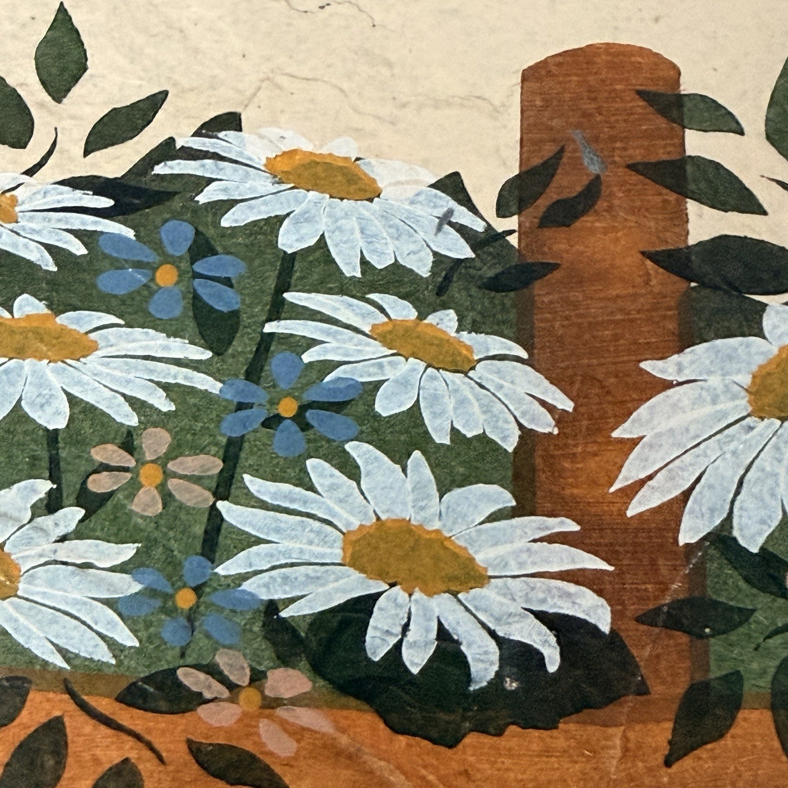 Vtg Slate Hand Painted Welcome Sign Floral Basket Wall Decor Signed 12×8 Daisies