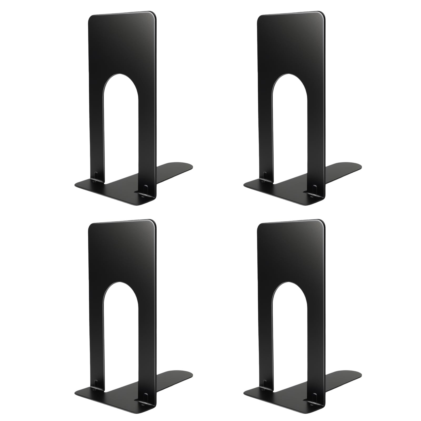 Metal Book Ends for Shelves Heavy Duty Black Bookends set 4 Pack New