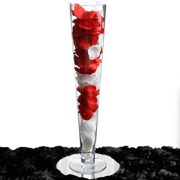 4 pcs 28″ tall Clear GLASS Trumpet VASES Wedding Party CENTERPIECES Supplies