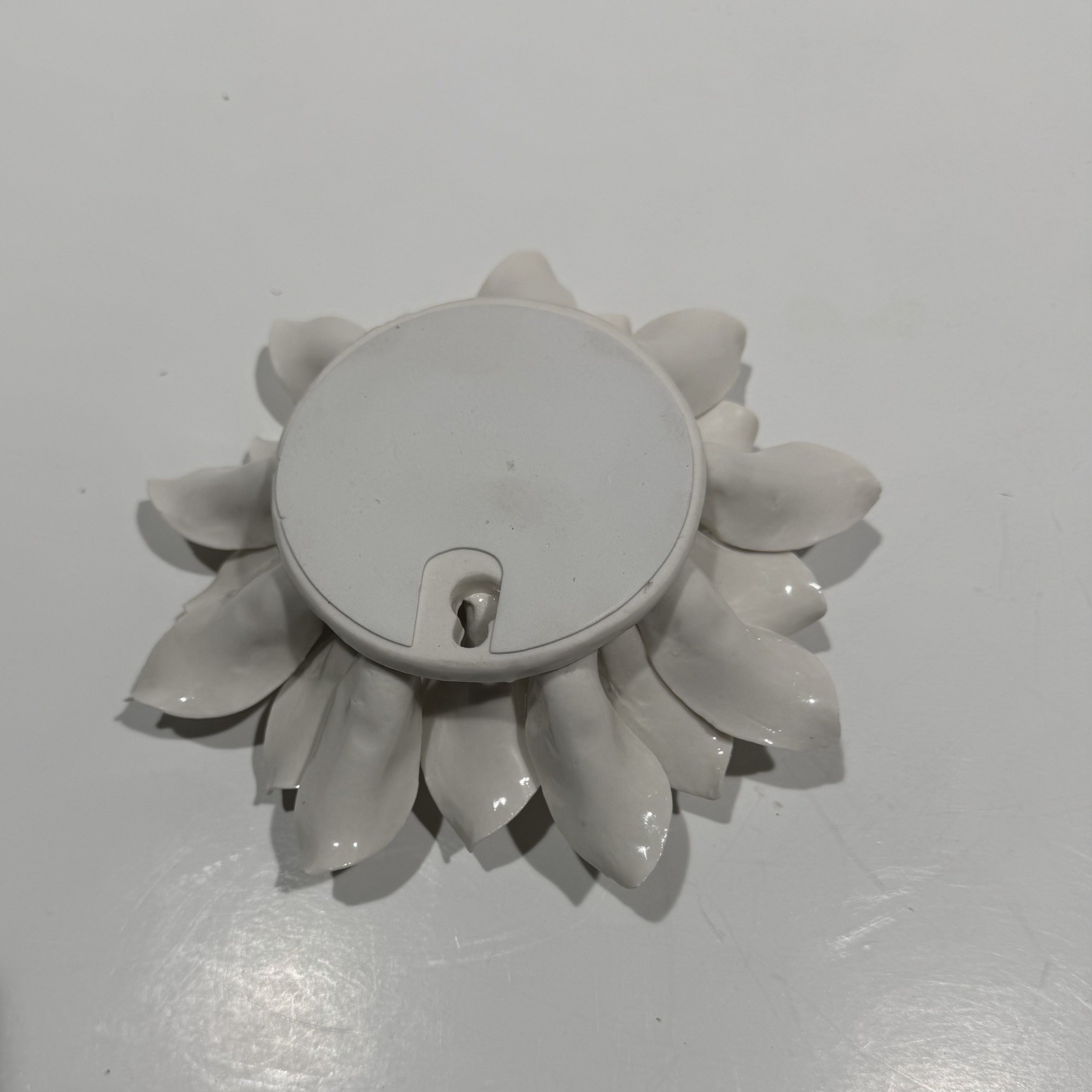 White 3-D Ceramic Petals-Magnolia/Flower-8” X 8” Wall Hanging READ
