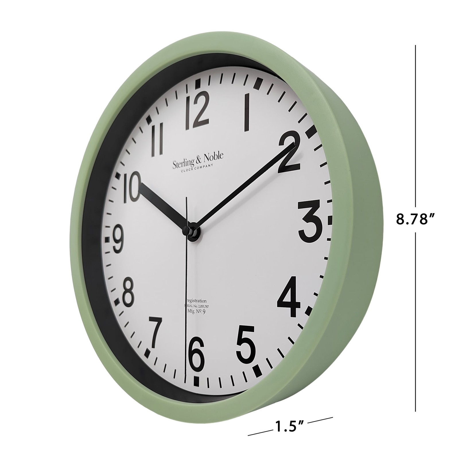 Basic Indoor 8.78″ Sage Analog Round Modern Wall Clock