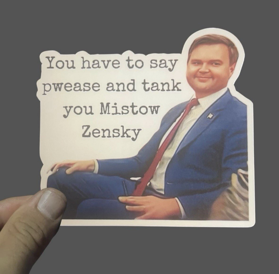 JD Vance Sticker, Pwease & Tank you, Anti Trump, Political humor Democrat