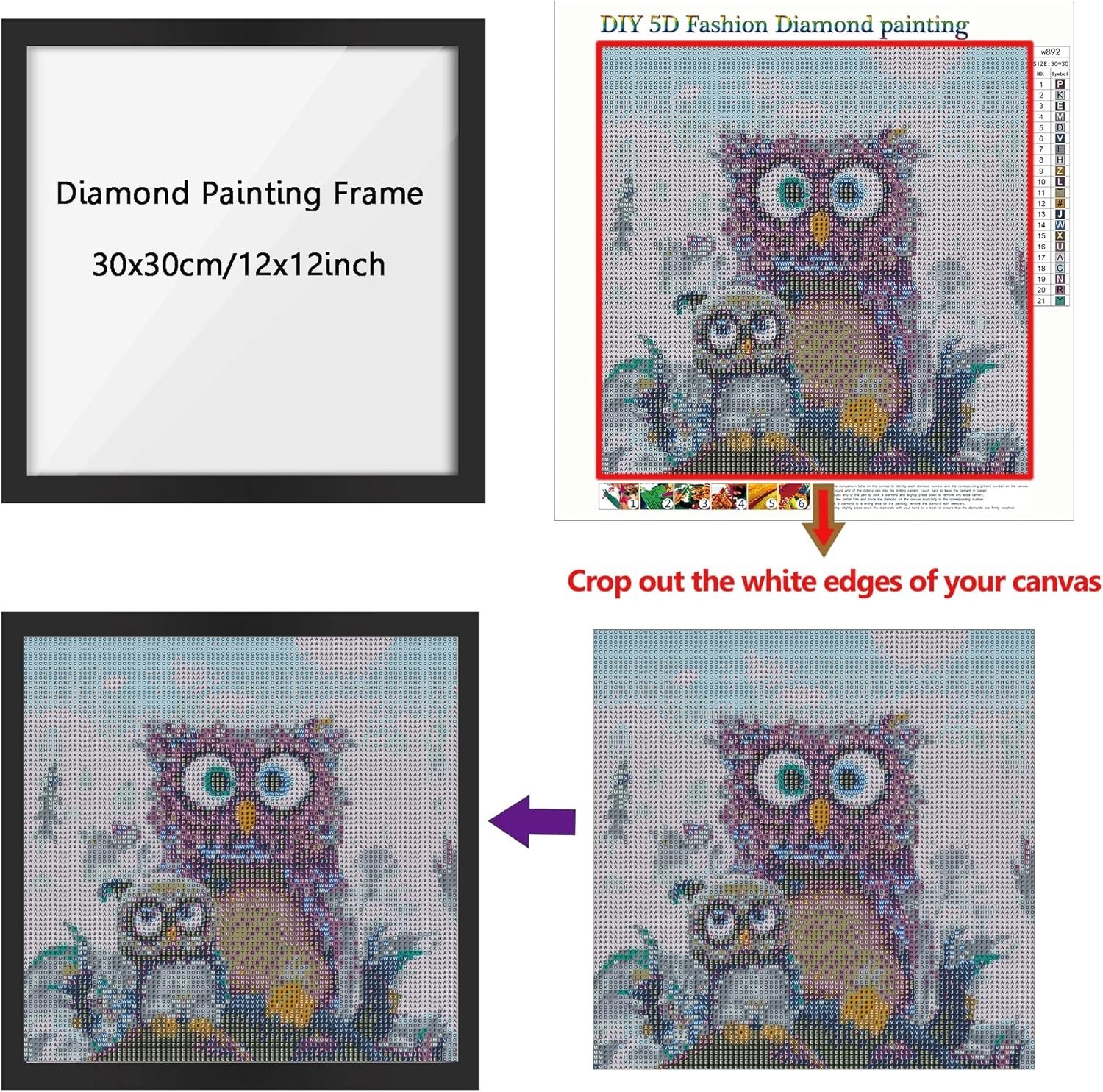 2 Pack Magnetic Diamond Art Frames 30x30cm – Effortless Art Display Solution