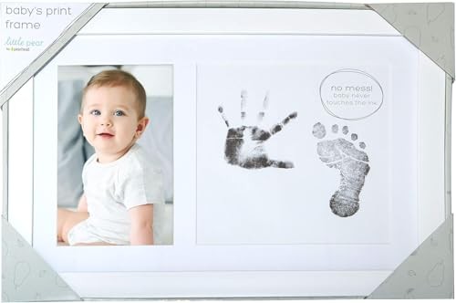 Little Pear Baby Handprint & Footprint Frame, One Size, White Babyprint Frame
