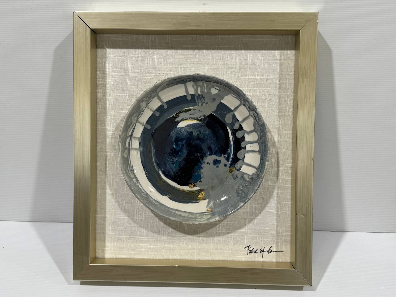 Surya Wall Decore Ceramic Plate In Frame. See Pictures For Details