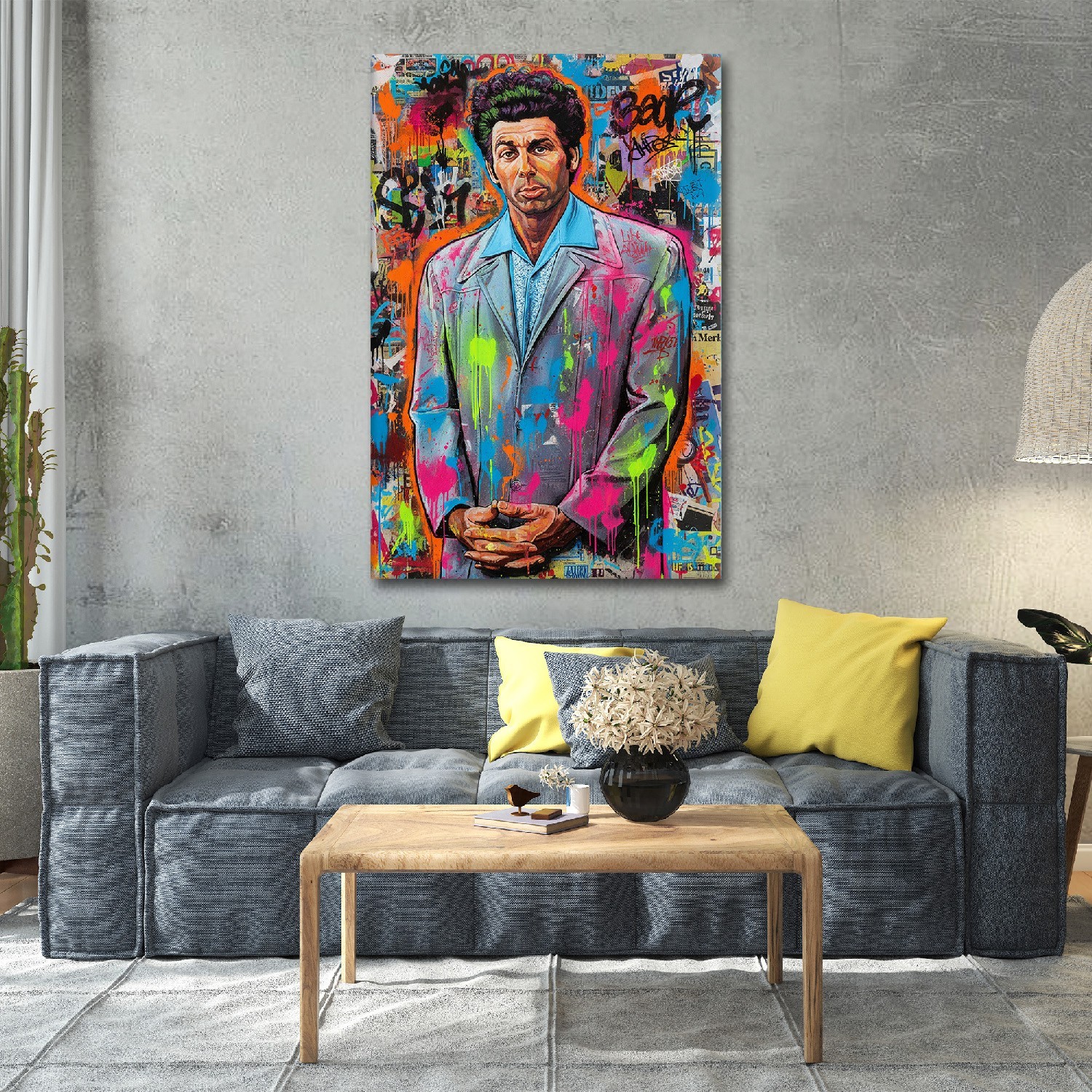 The Kramer Portrait – Graffiti Cosmo Ready to Hang Canvas Art Seinfeld 36 x 24