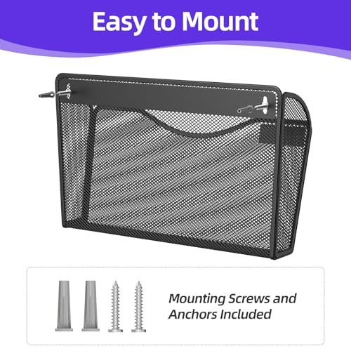 6 Pack Mesh Wall File Organizer, Wall Mount File Holder Hanging Mail Organizer