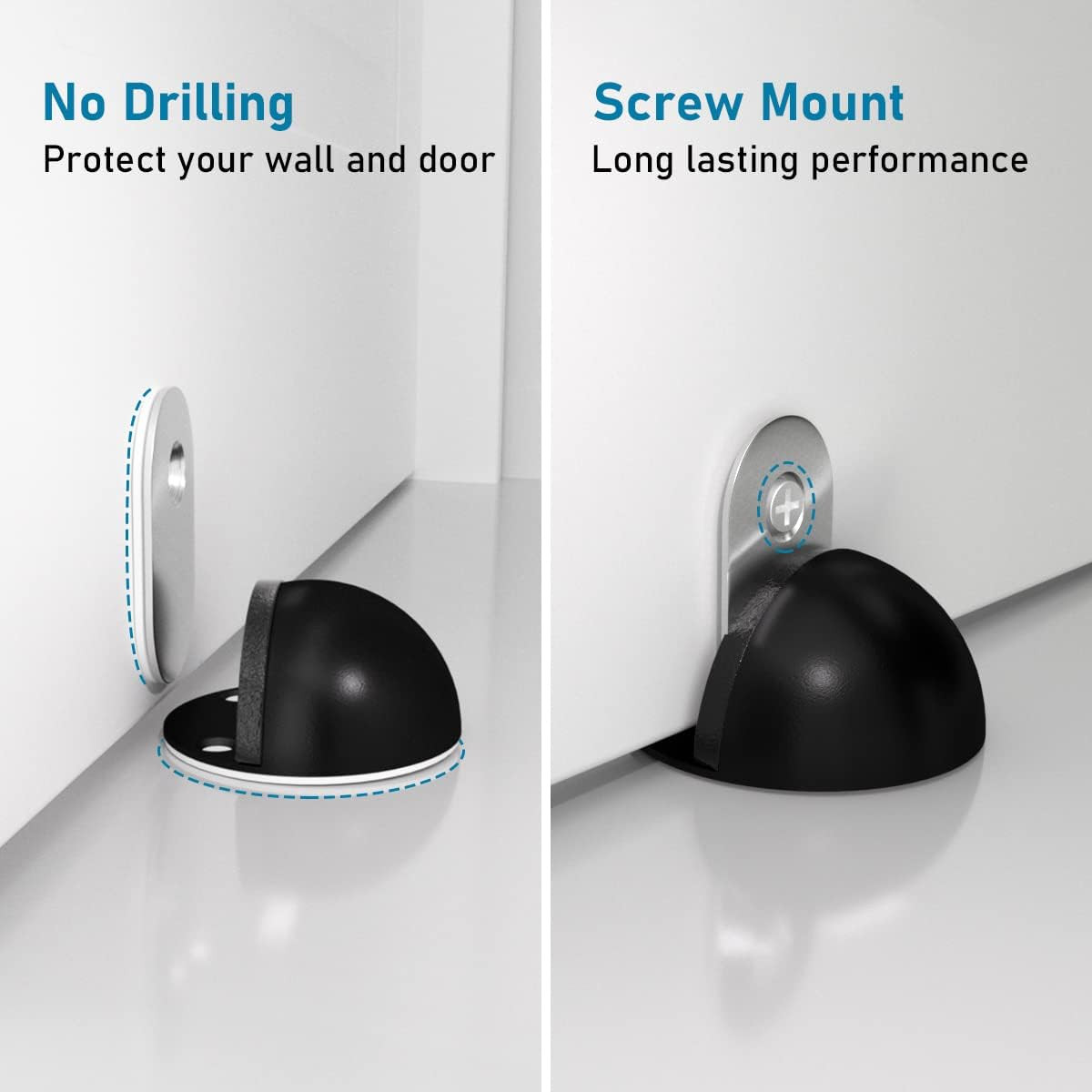 , Adhesive Door Stops Floor Mounted, No Drill Magnet Door Stop Wall Protector Do