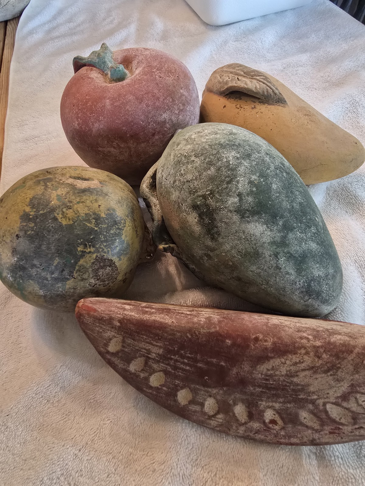 Vintage Terracotta Rustic Multicolor Fruit Set of 5 Decorative Home Décor