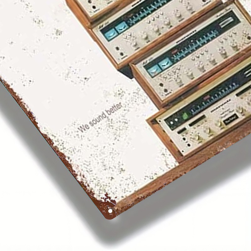 Metal Sign 8×12 Inches Square Wall Art Vintage Marantz Receiver
