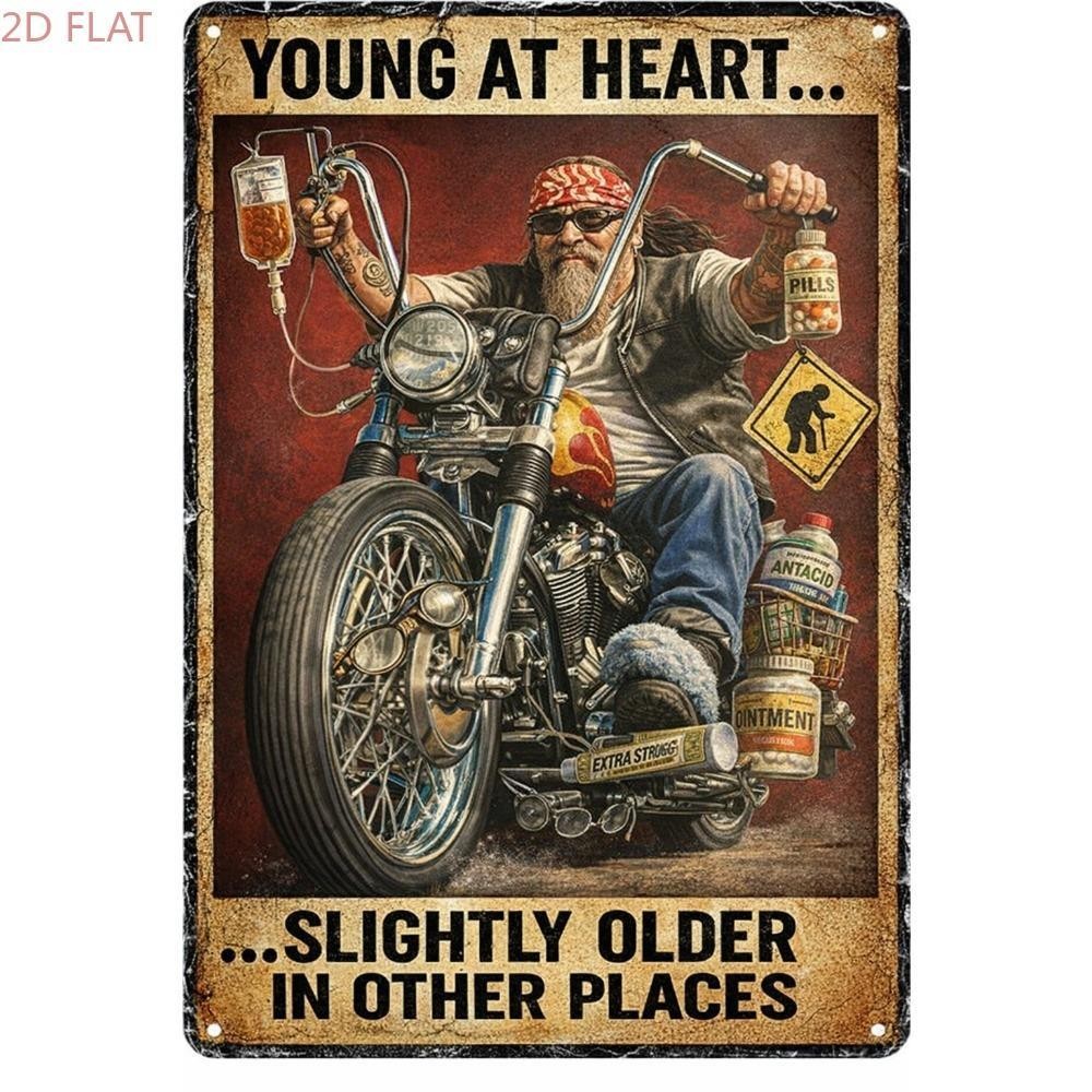 Motorcycle Dad Sign Aluminum Sign Vintage Funny Metal Wall Decor