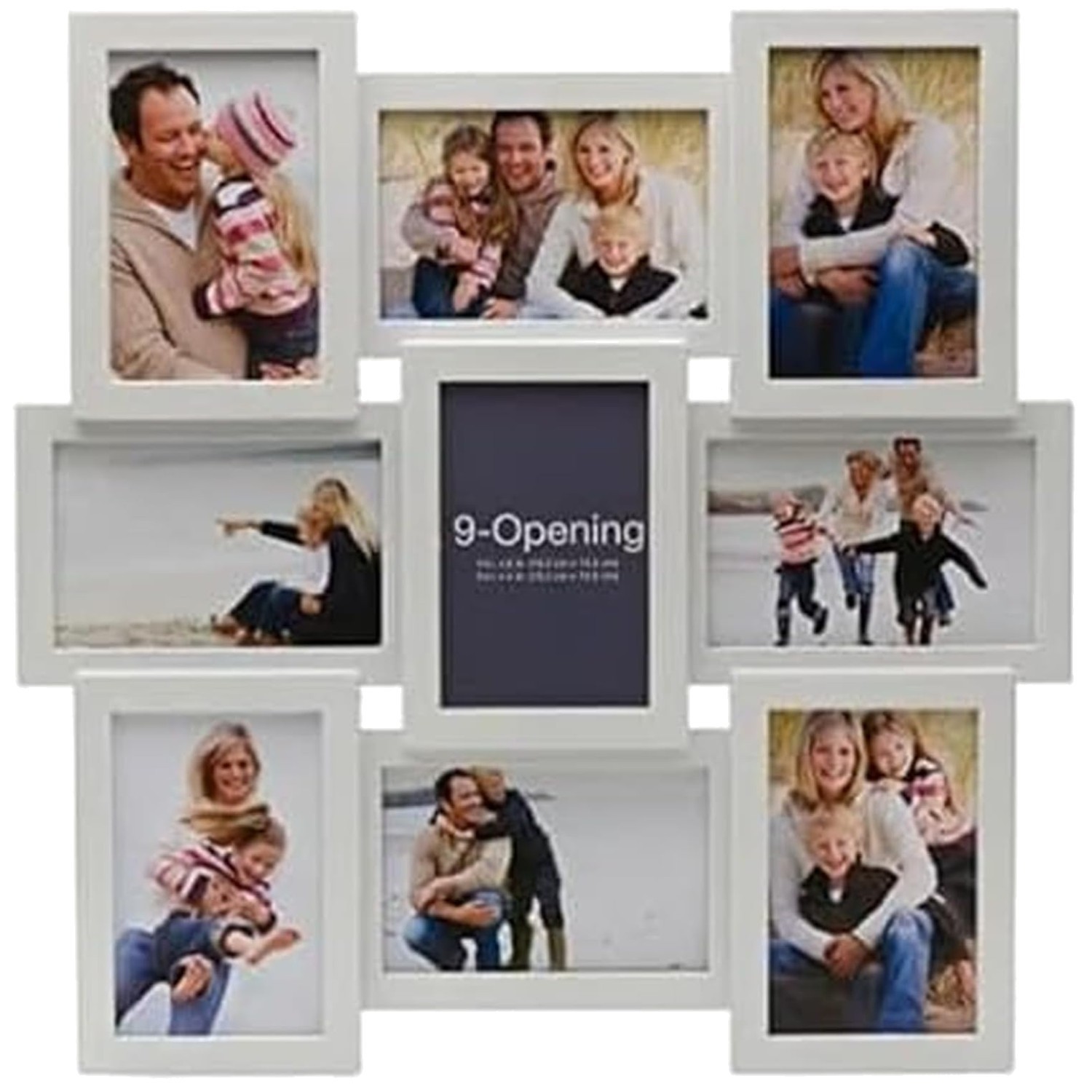 18×18 Inch 9-Opening Photo Collage Frame, White