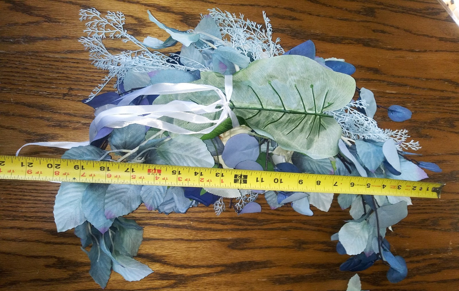 Two Artificial Floral Swags 22″ & 16″ Blue Multi Colors