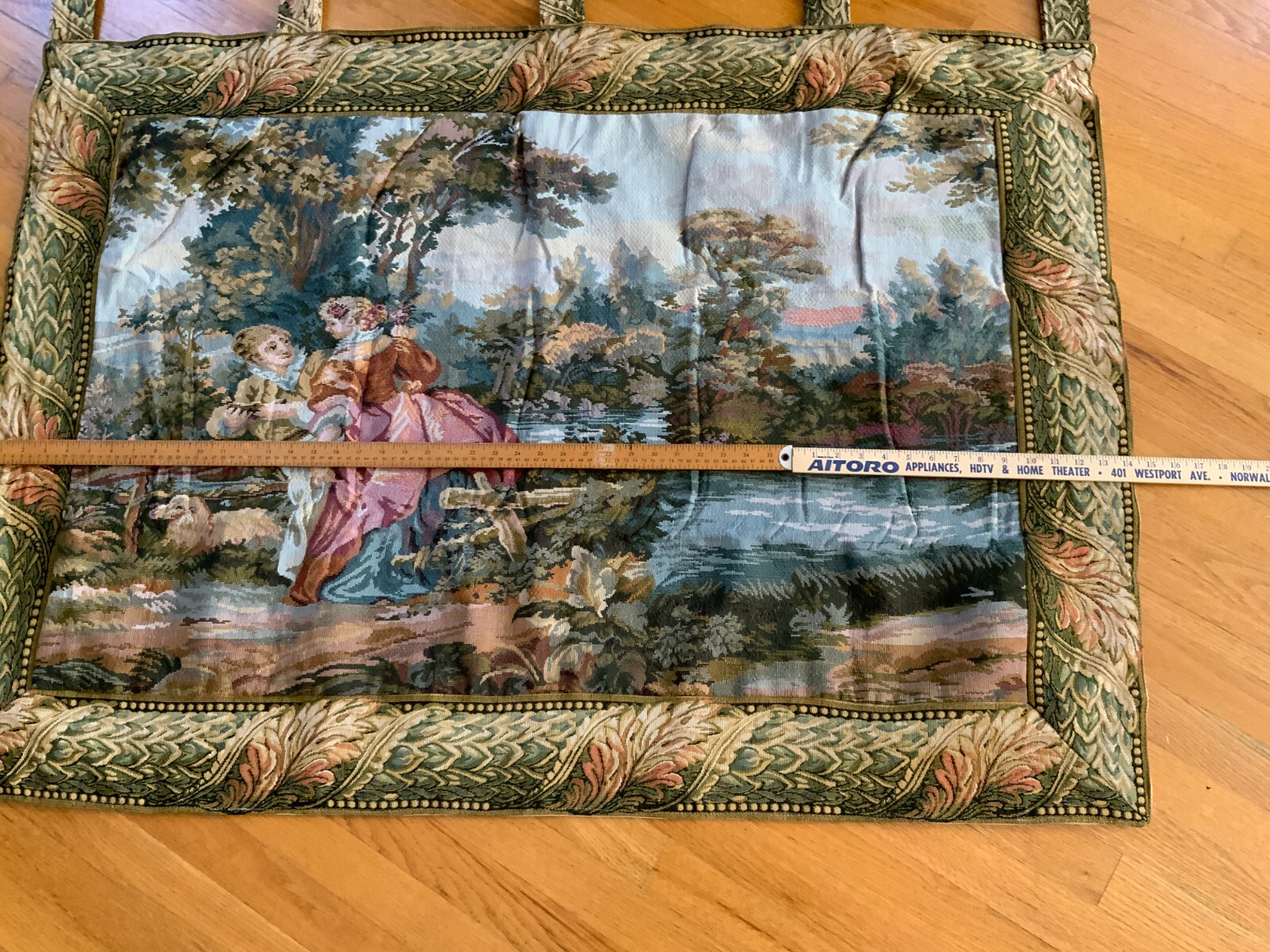 Woven nature people Tapestry 50″ x 36″ loops for hanging cotton/polyester
