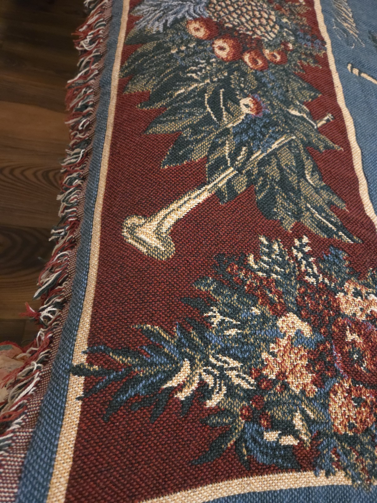 Williamsburg Goodwin Weavers Seasonal Blanket 100% Cotton Reversible 46×64″