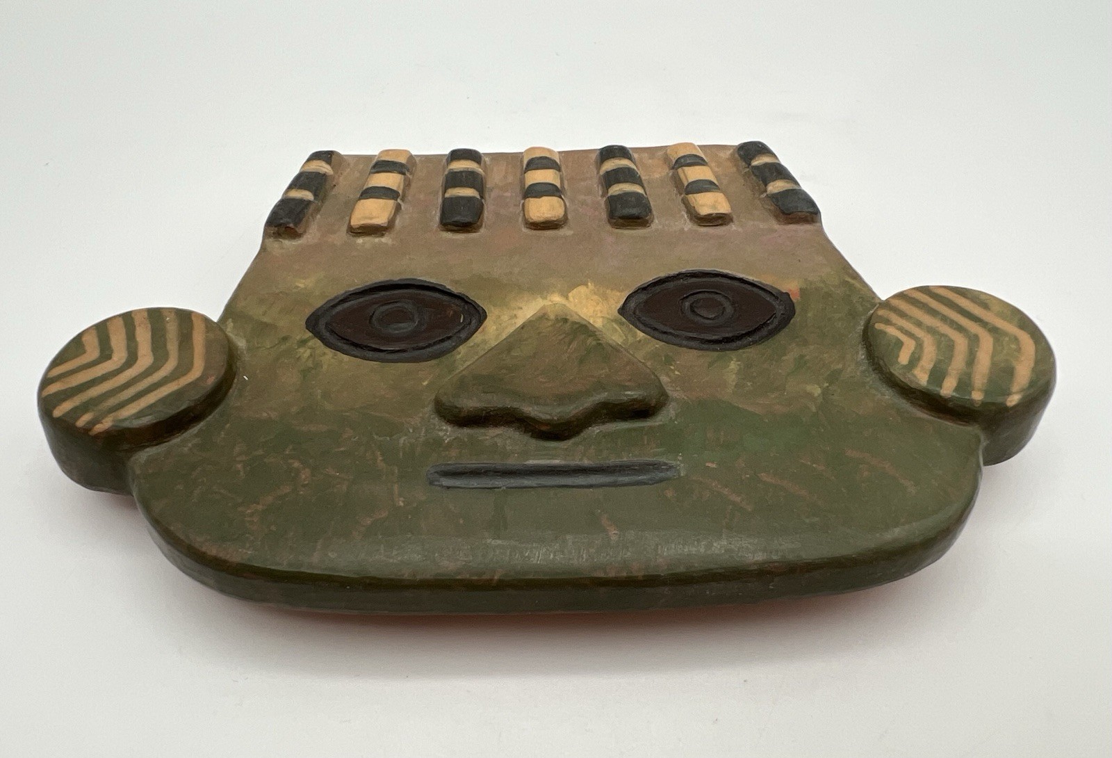 Seminario Ceramics Peruvian Inca Theme Art Pottery Mask 6.5” Wall Hanging Peru