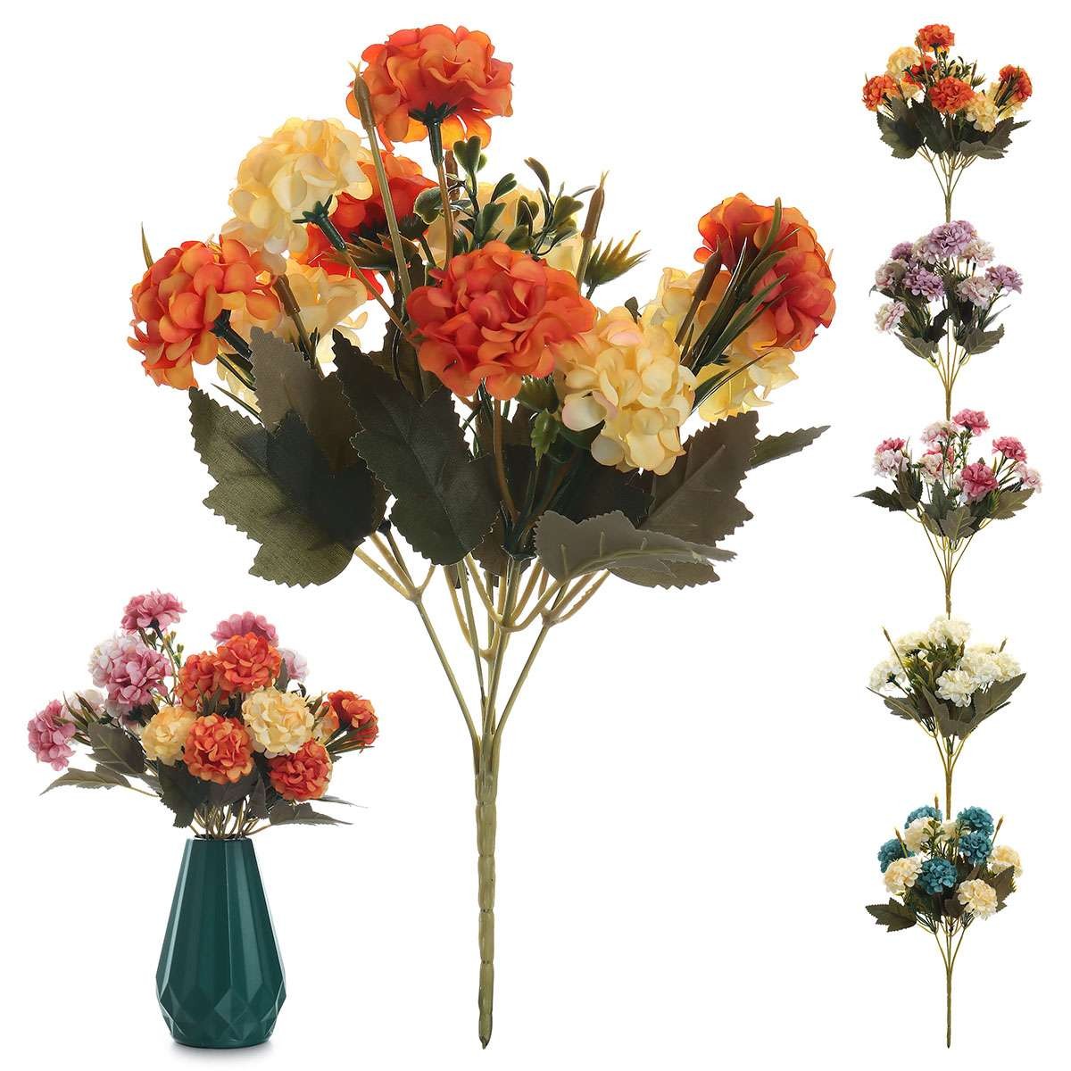 1-5Bundle Artificial Hydrangea Flower Silk Bouquet Party Home Decor UV Resistant