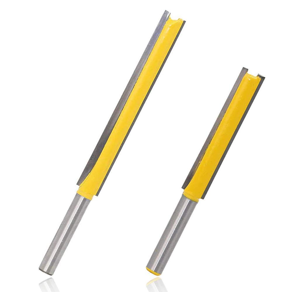 Straight Router Bit Set Extra Long 1/4 Shank 2 3 Inch Cut