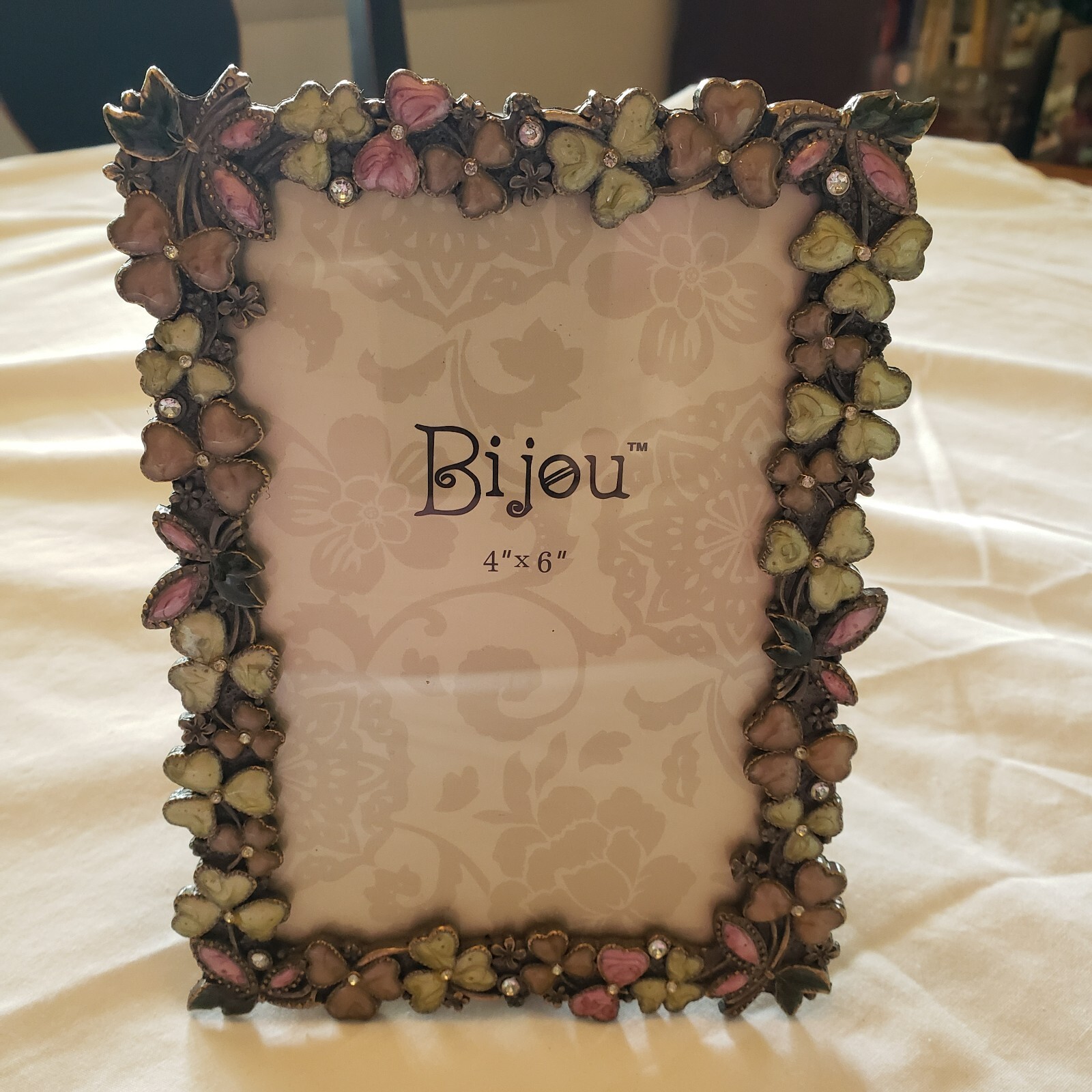Bijou Picture Frame 4″ x 6″ Clover & Florals Greens and Lavenders