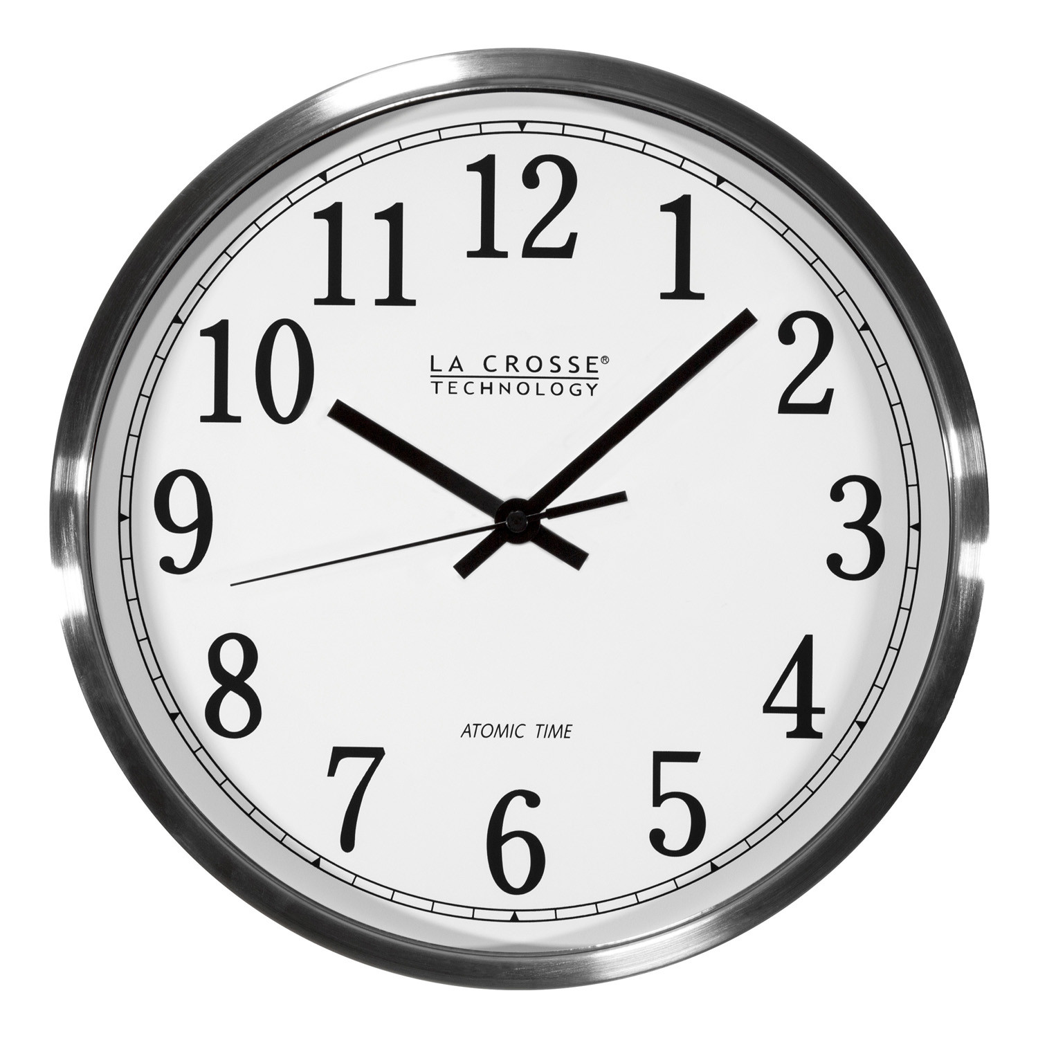 WT-3126B La Crosse Technology 12″ Stainless Atomic Analog Wall Clock – Open Box