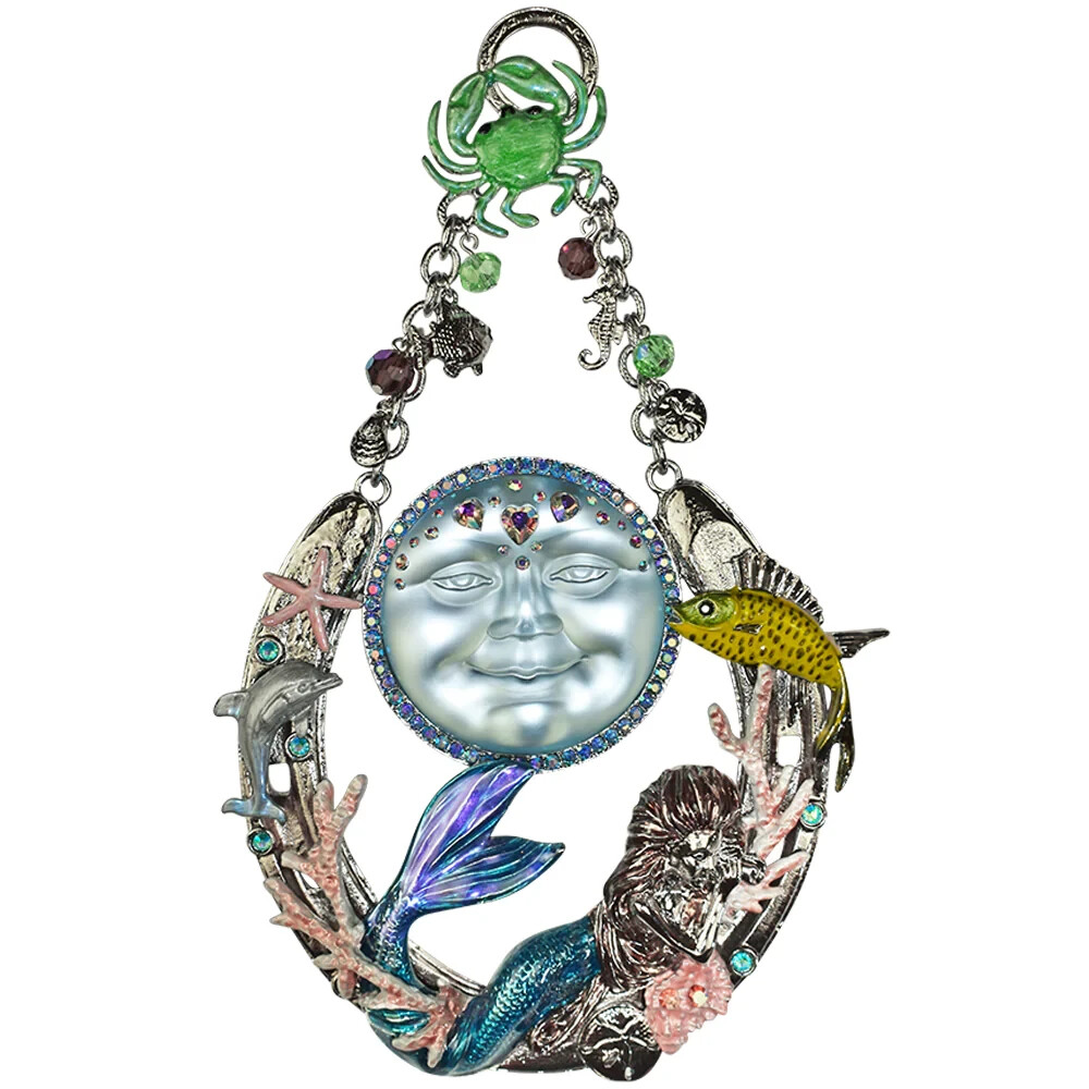 KIRKS FOLLY Protected by Mermaids Sweetheart Seaview Moon Ornament – silvertone